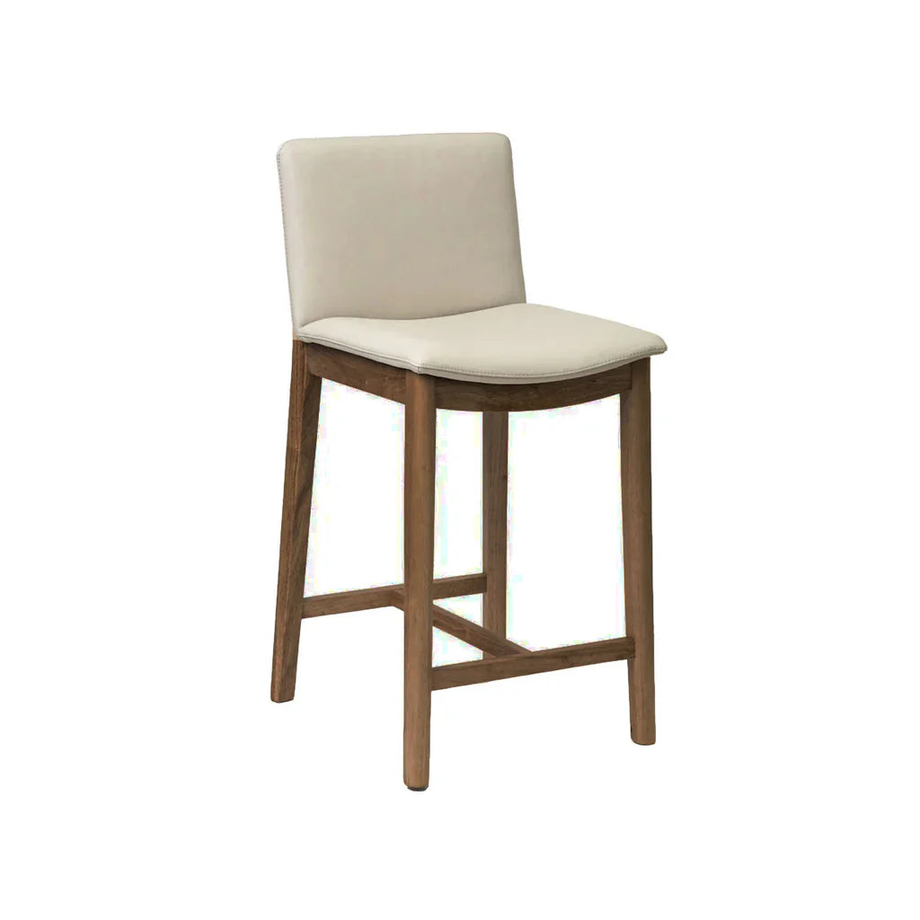 Kara Wheat Leather Walnut Oak Counter Stool