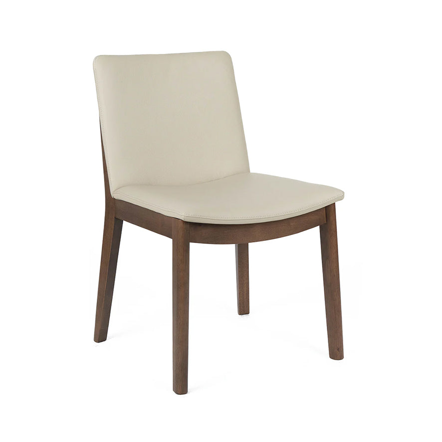 Kara Wheat Leather Walnut Oak Dining Chair