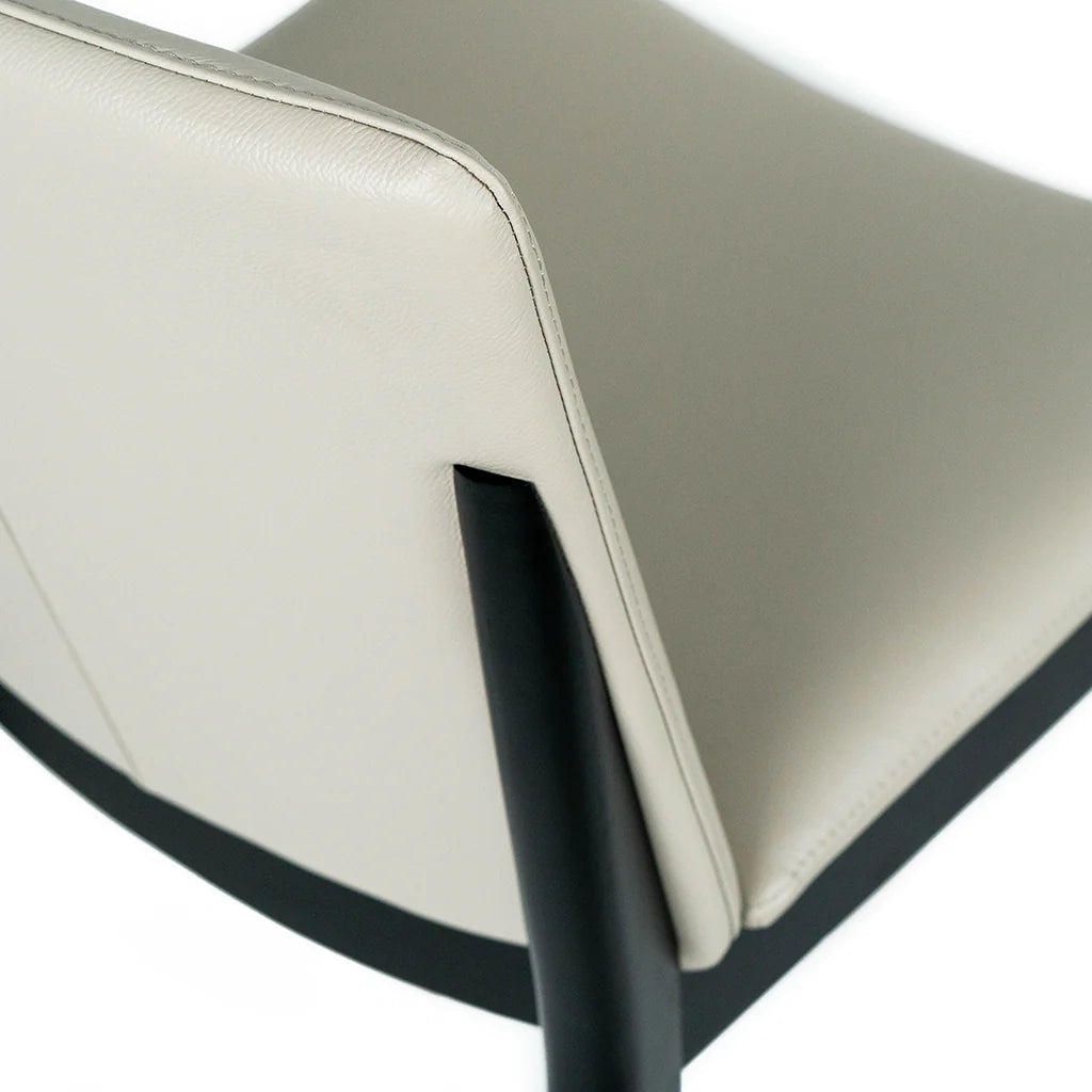 Kara Wheat Leather Black Oak Dining Chair