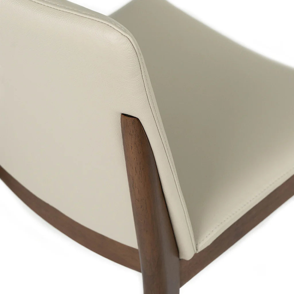 Kara Wheat Leather Walnut Oak Dining Chair