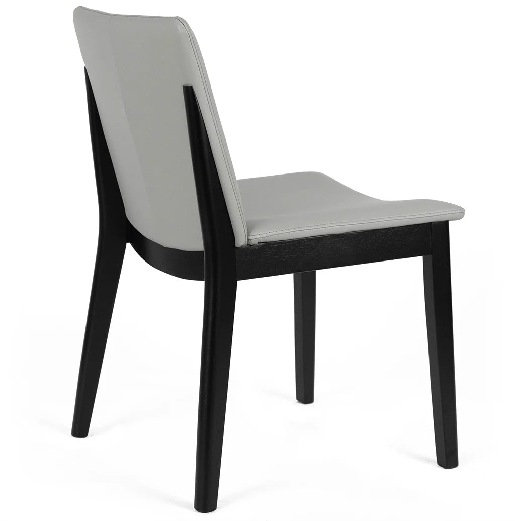 Kara Pewter Leather Black Oak Dining Chair
