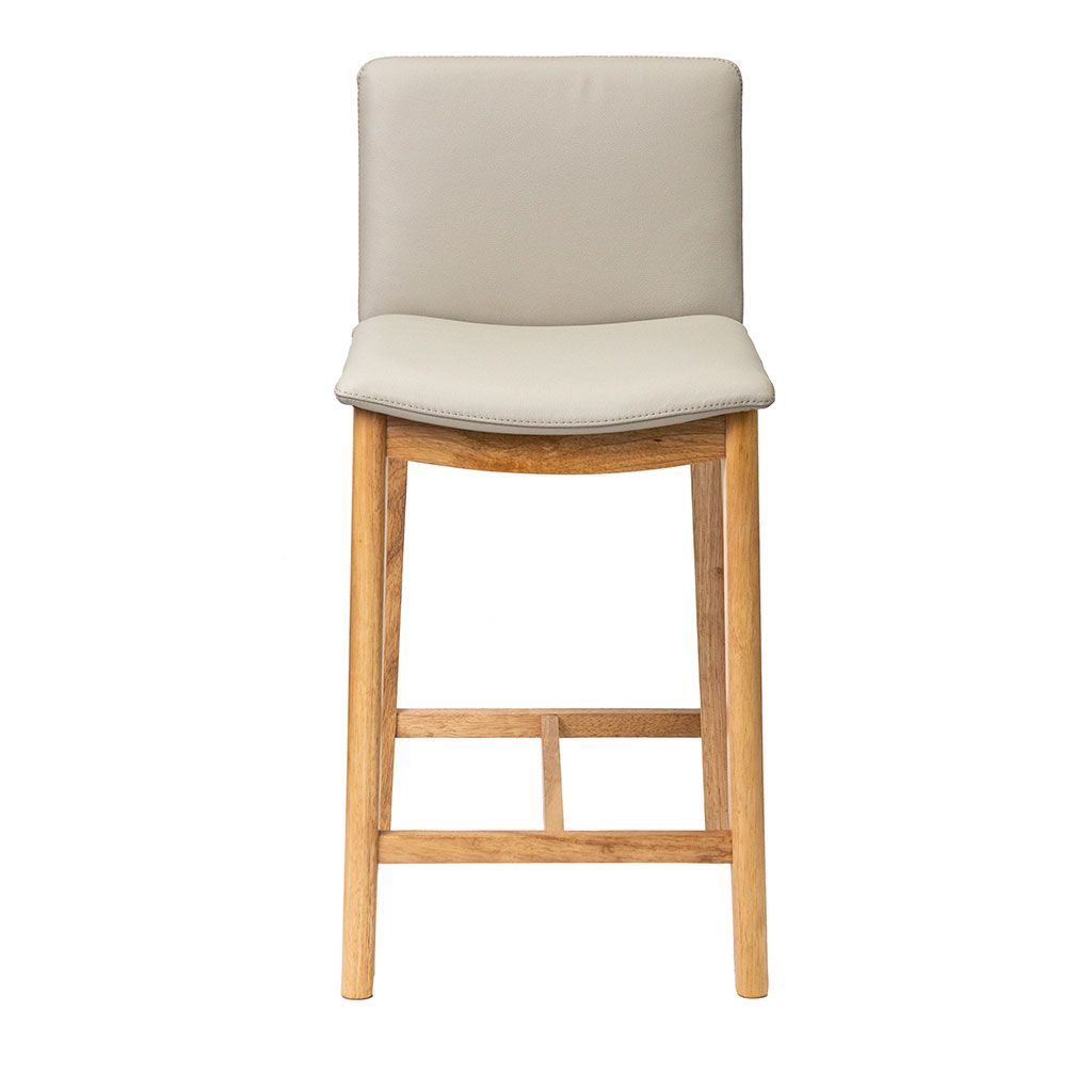 Kara Wheat Leather Natural Oak Counter Stool