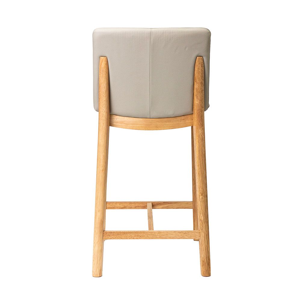 Kara Wheat Leather Natural Oak Counter Stool
