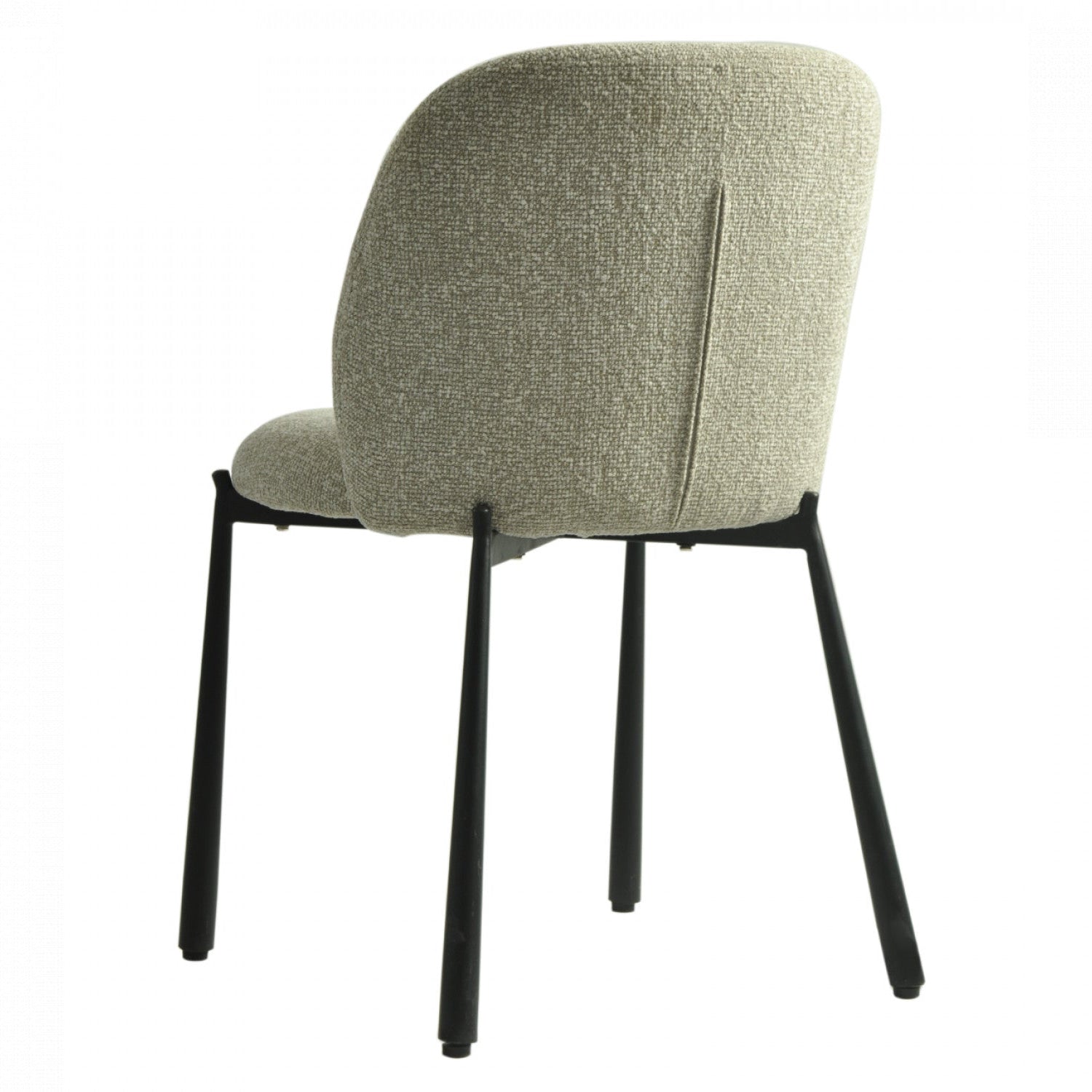 The Bronte 02- Sand Fabric / Black Metal Dining Chairs (Set of 2)- NEW!