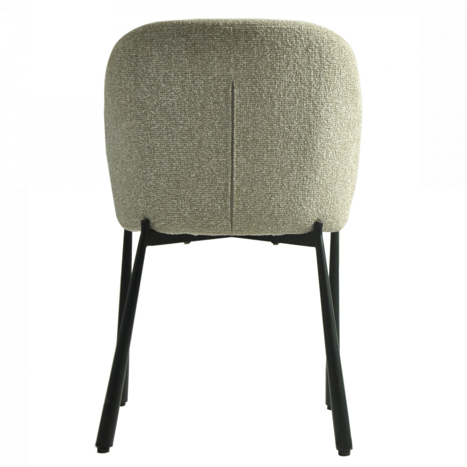 The Bronte 02- Sand Fabric / Black Metal Dining Chairs (Set of 2)- NEW!