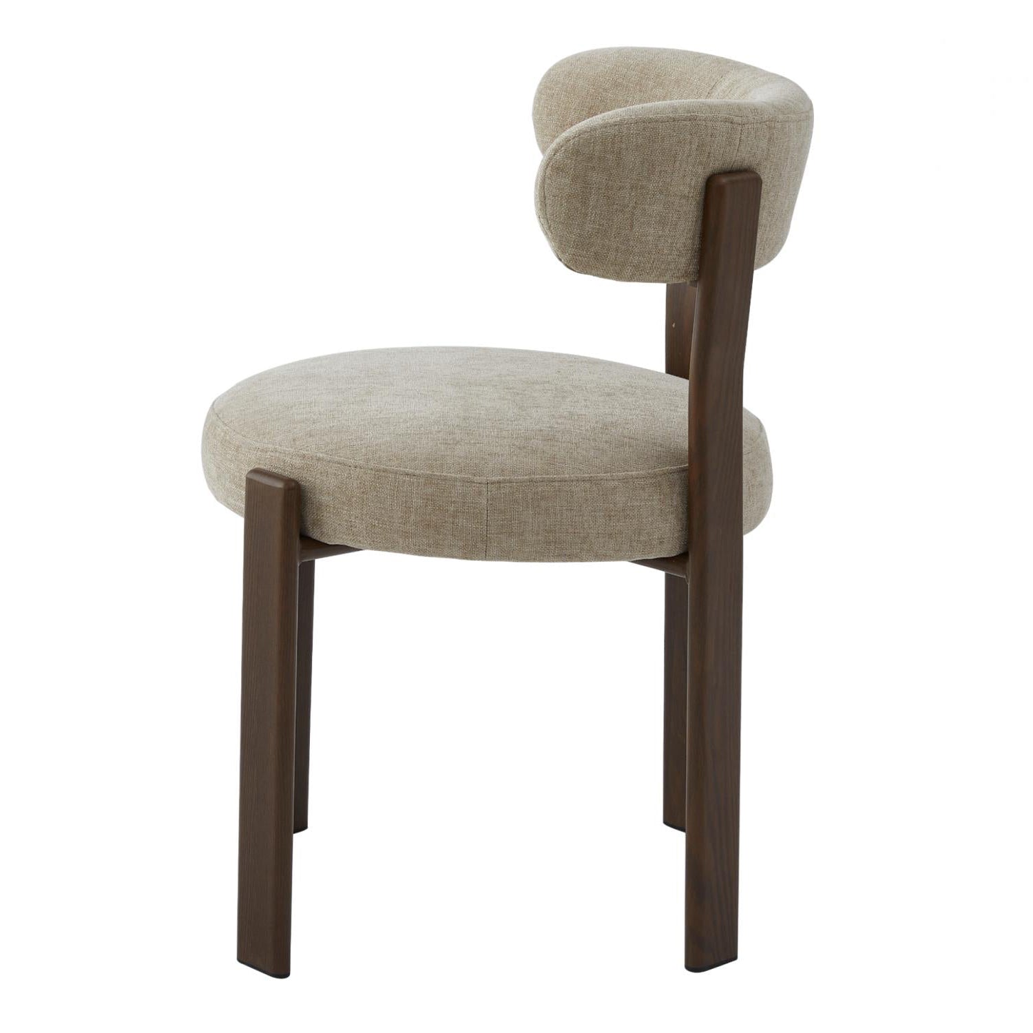 The Paddington 01- Beige Fabric / Walnut Dining Chair (Set of 2)- NEW!