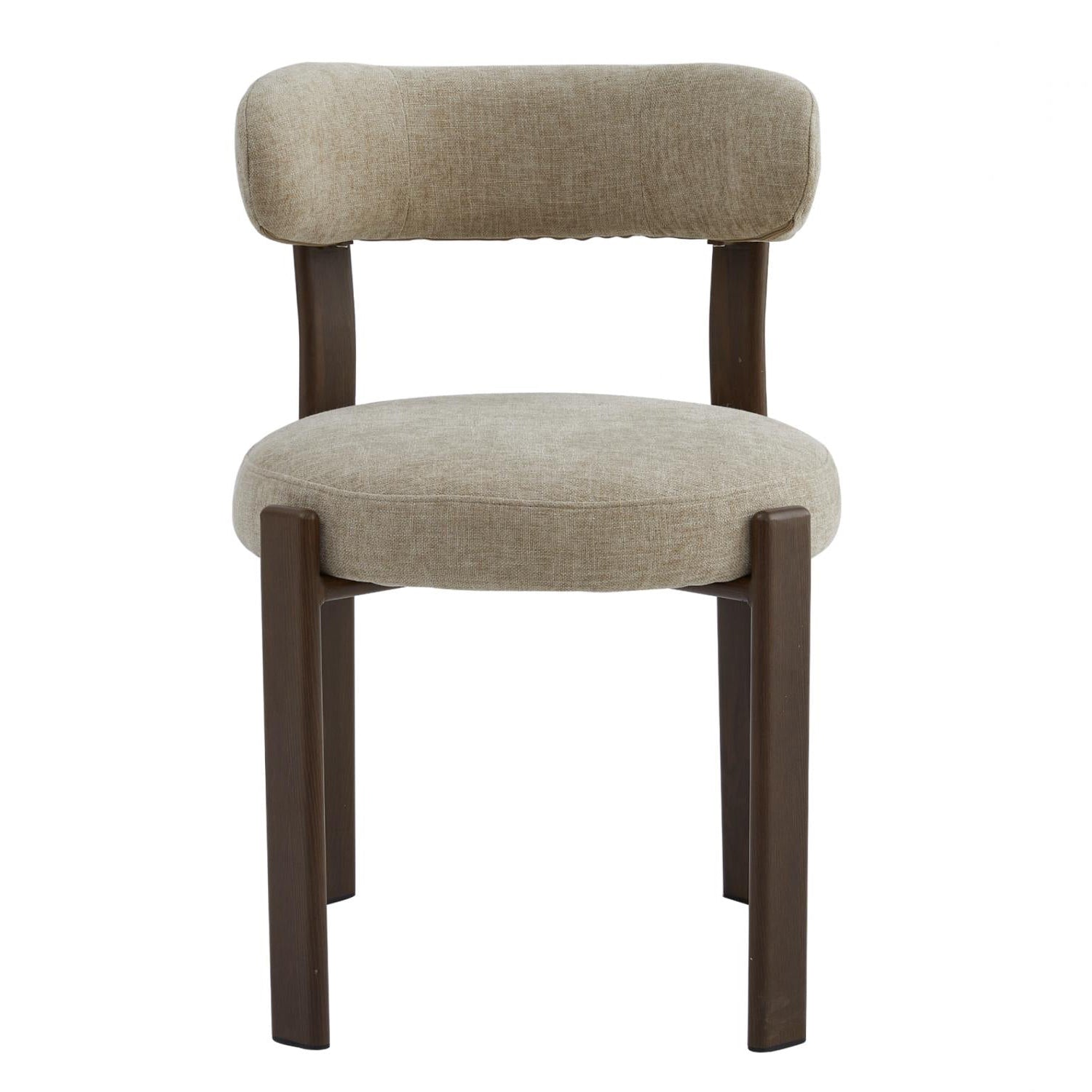 The Paddington 01- Beige Fabric / Walnut Dining Chair (Set of 2)- NEW!