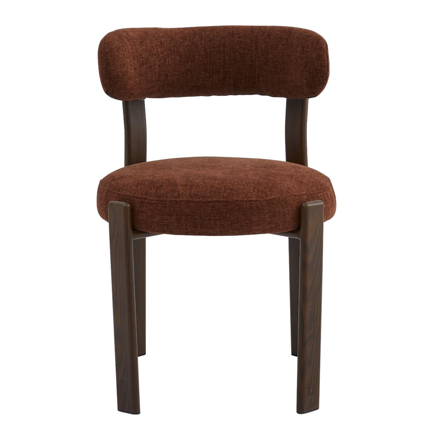 The Paddington 02- Rust Fabric / Walnut Dining Chair (Set of 2)- NEW!