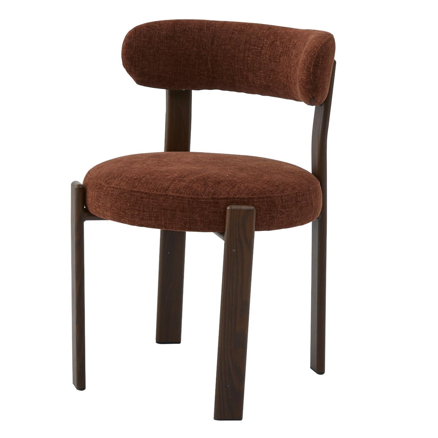 The Paddington 02- Rust Fabric / Walnut Dining Chair (Set of 2)- NEW!