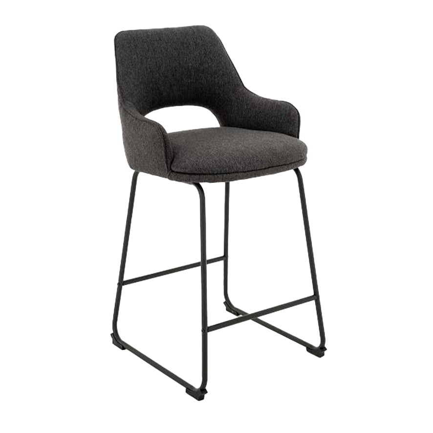 Amy Charcoal Fabric Counter Stool