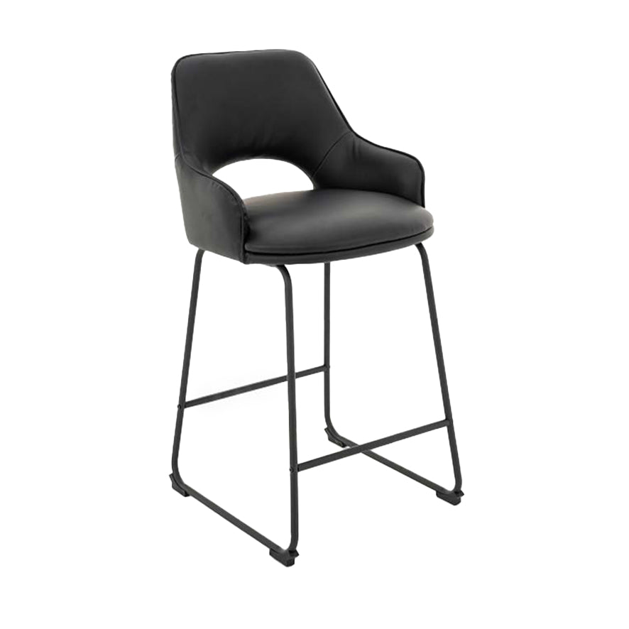 Amy Black Leatherette Counter Stool