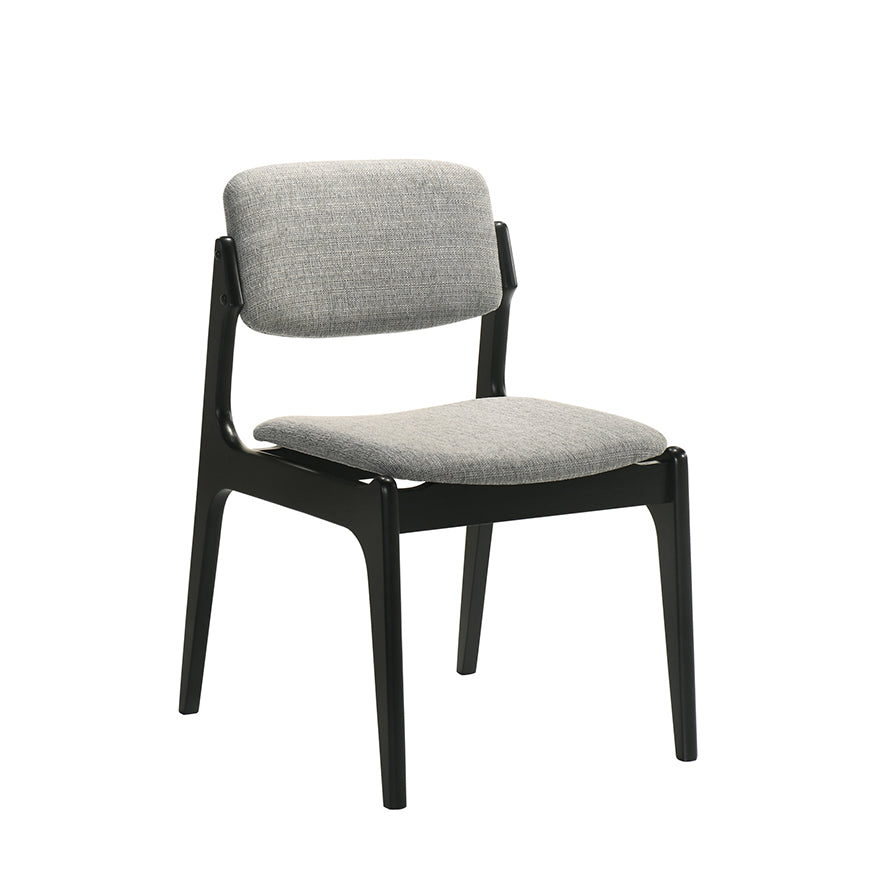 Siena Grey Fabric Black Oak Dining Chair