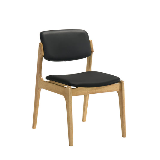 Siena Black Leatherette Natural Oak Dining Chair