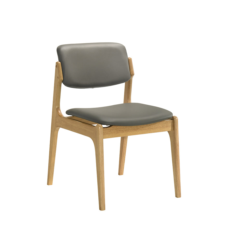 Siena Grey Leatherette Natural Oak Dining Chair