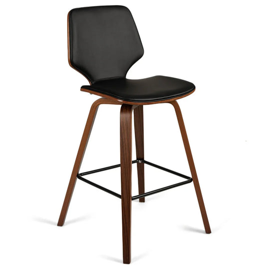 Vera Black Leatherette Walnut Oak Counter Stool