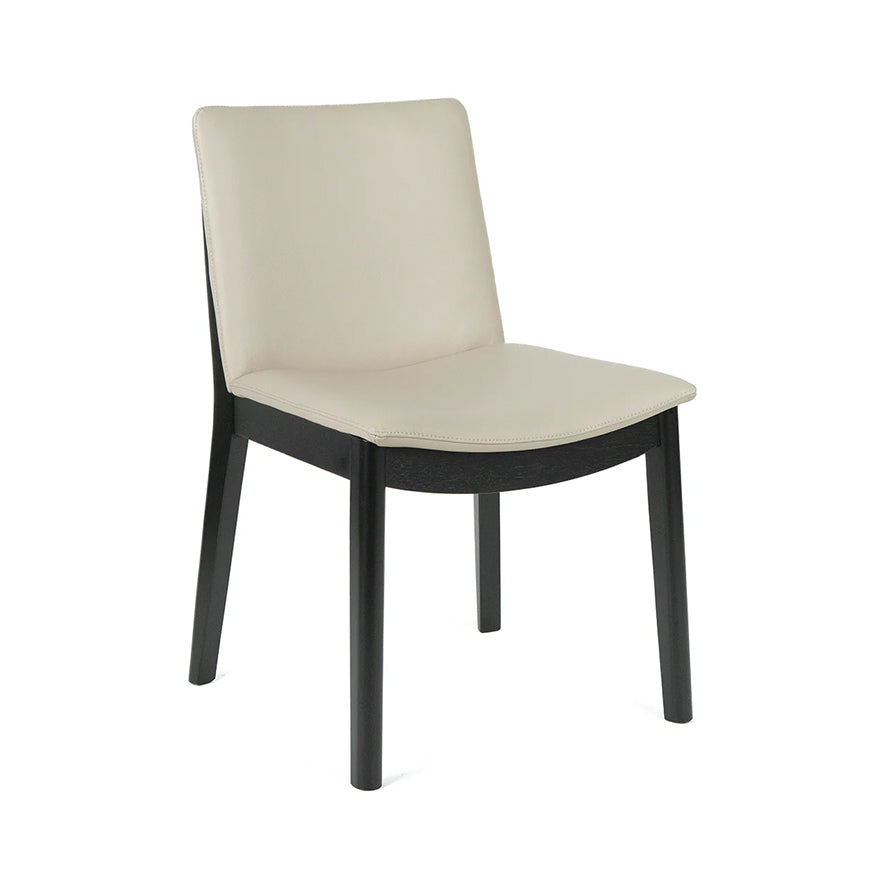 Koda Wheat Leather Black Oak Dining Chair