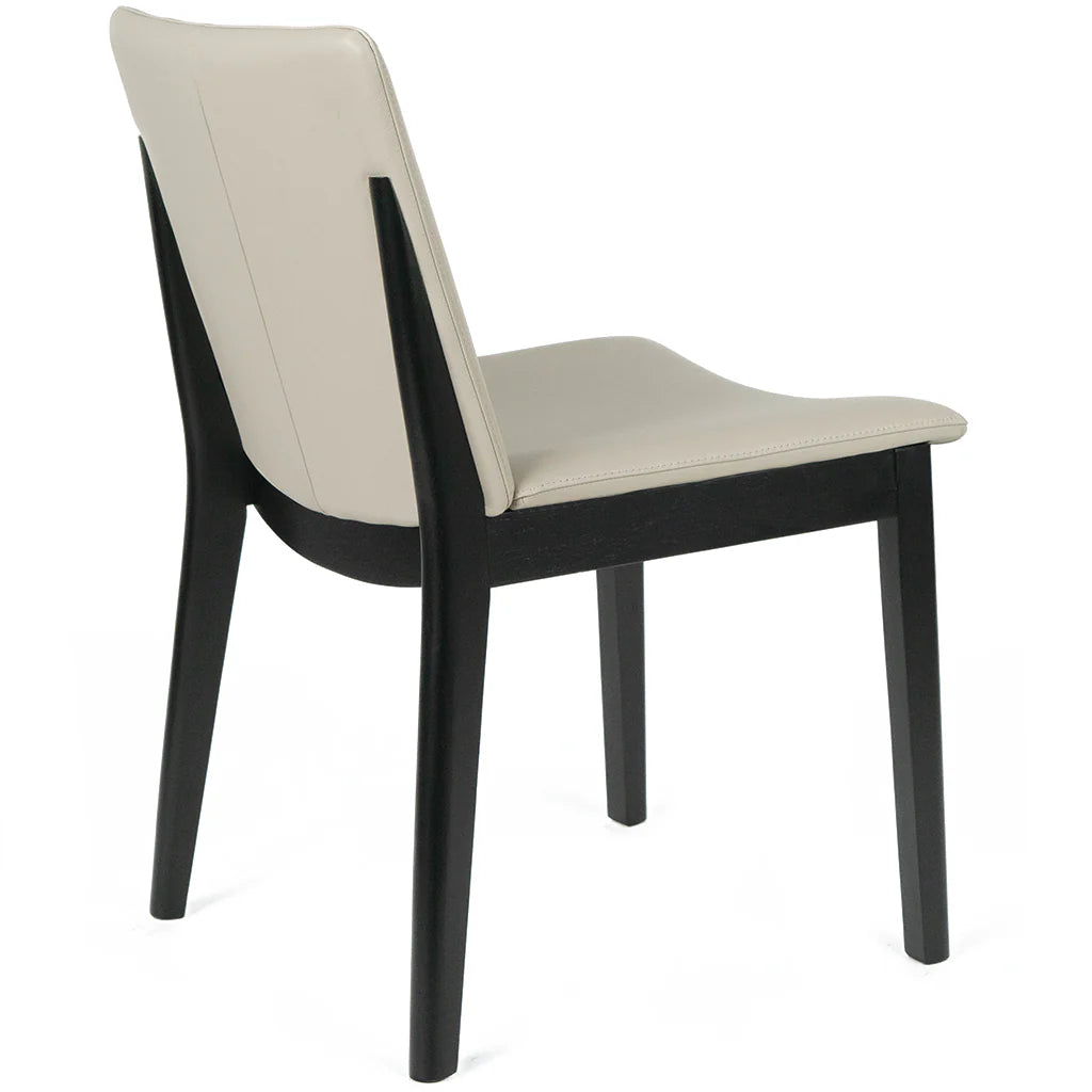 Koda Wheat Leather Black Oak Dining Chair