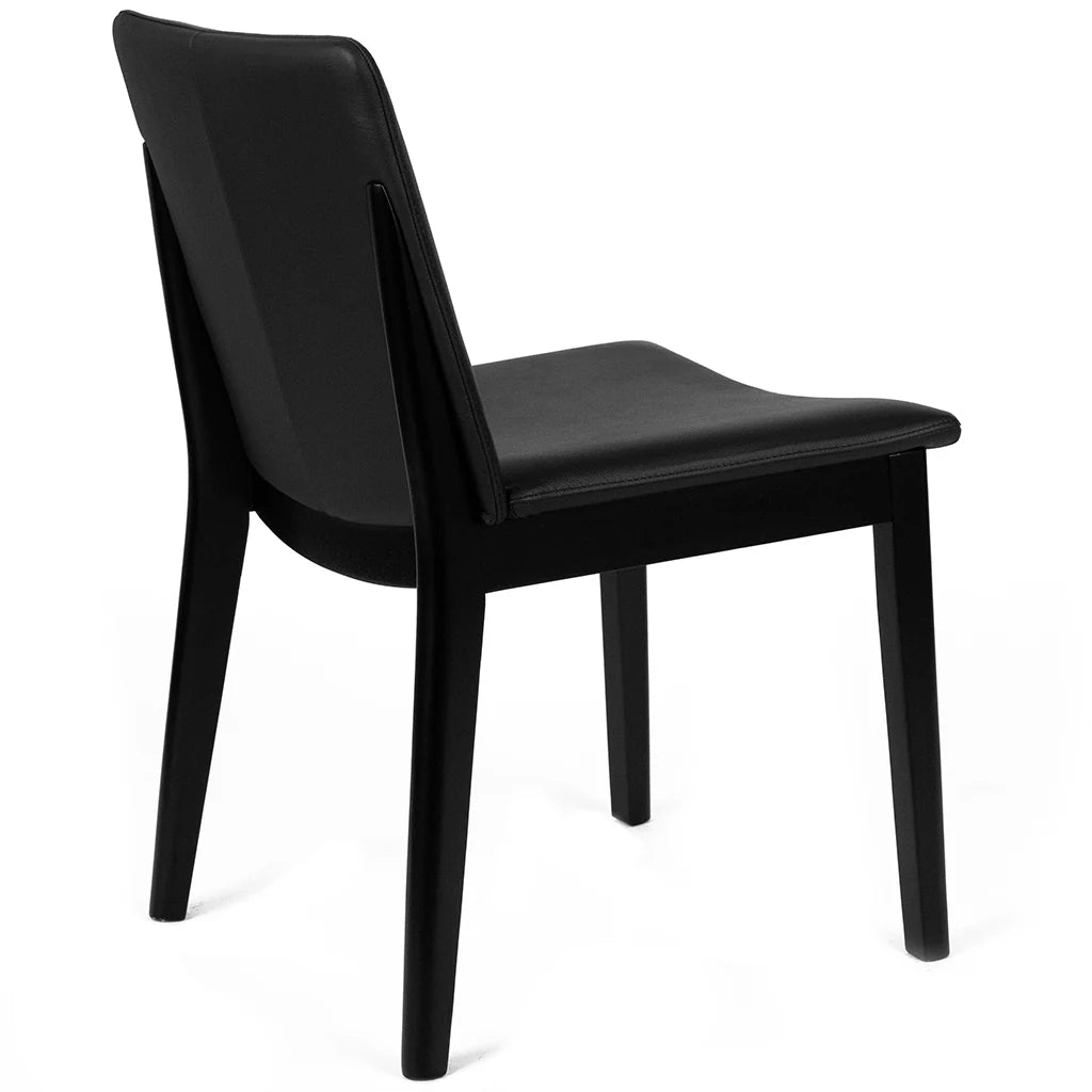 Koda Black Leather Black Oak Dining Chair