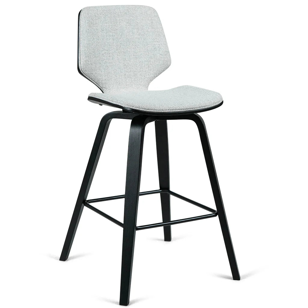 Vera Grey Fabric Black Oak Counter Stool