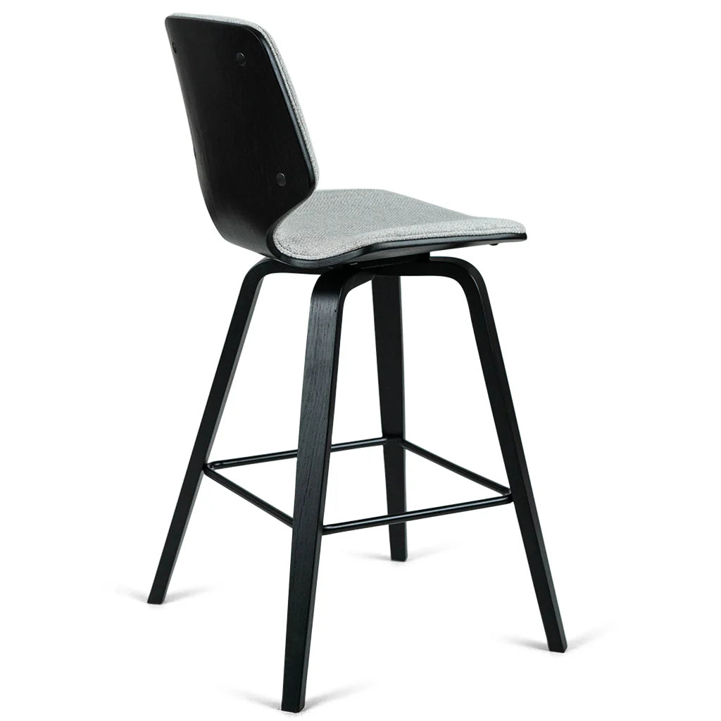 Vera Grey Fabric Black Oak Counter Stool