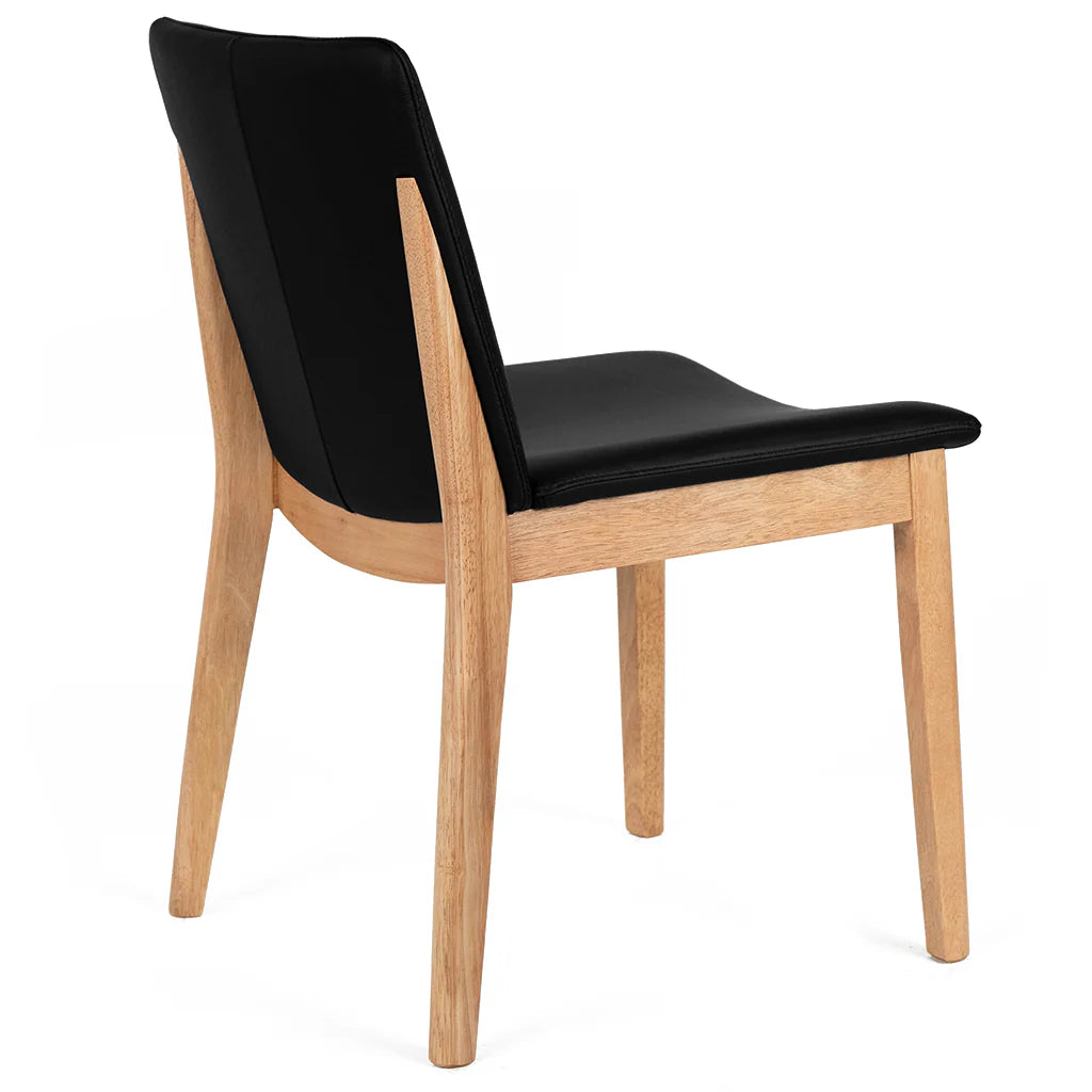 Koda Black Leather Natural Oak Dining Chair