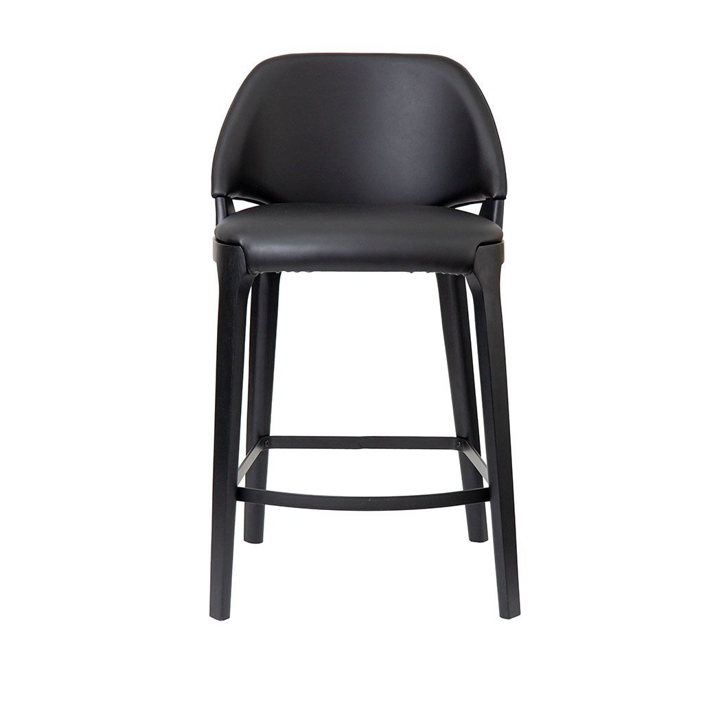 Teso Black Leatherette Black Oak Counter Stool