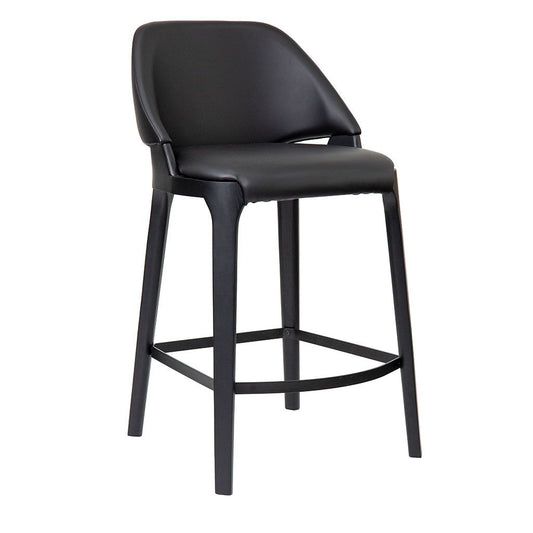 Teso Black Leatherette Black Oak Counter Stool