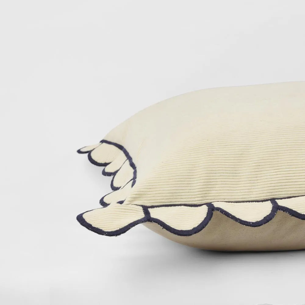Elara Blue Edge Throw Cushion