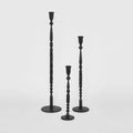 Jonah Forged Iron Candle Holders (Set of 3)- Black