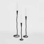 Stem Candle Holders (Set of 3)- Black