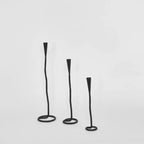 Stem Candle Holders (Set of 3)- Black