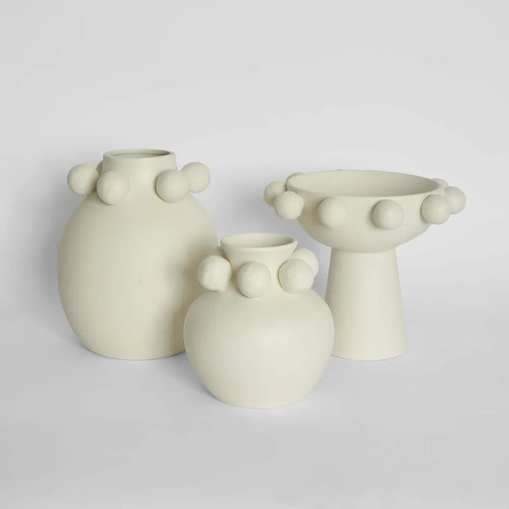 Decorative Bobble Bowl- White