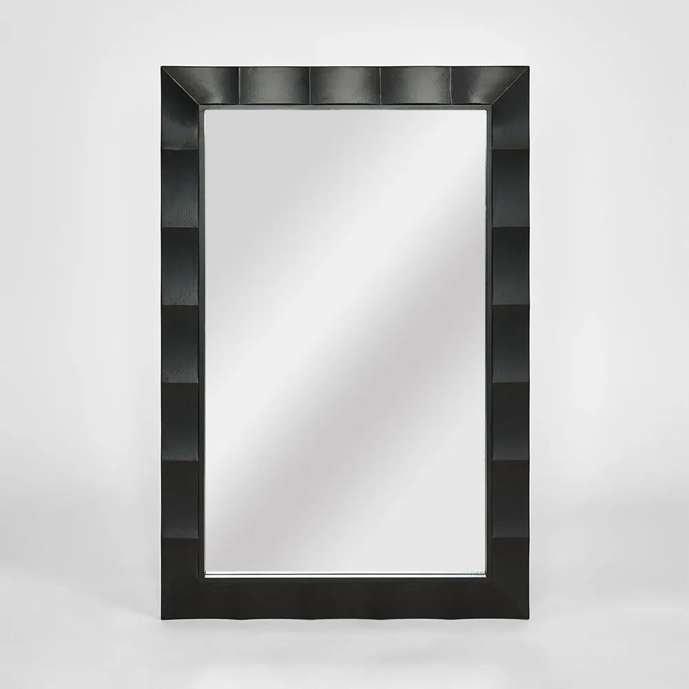 Facet Rectangle Mirror- Black