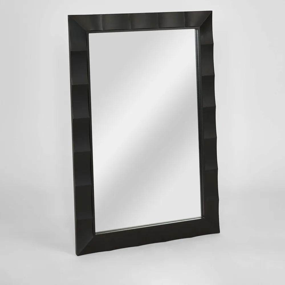 Facet Rectangle Mirror- Black