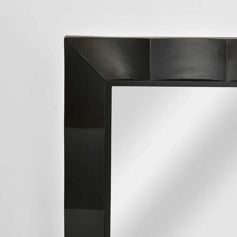 Facet Rectangle Mirror- Black