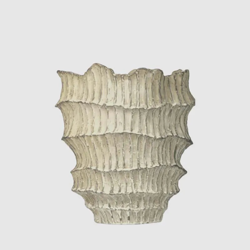 Ruffle Vase- Off White