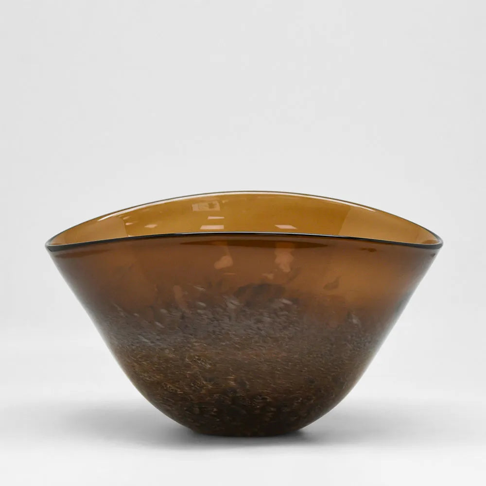Lava Hand Blown Glass Bowl- Brown
