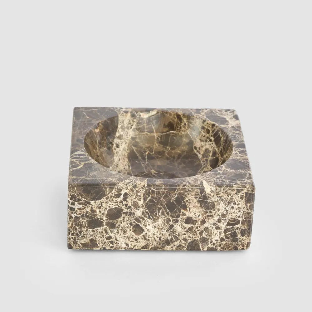 Concave Bowl- Dark Emperador Marble