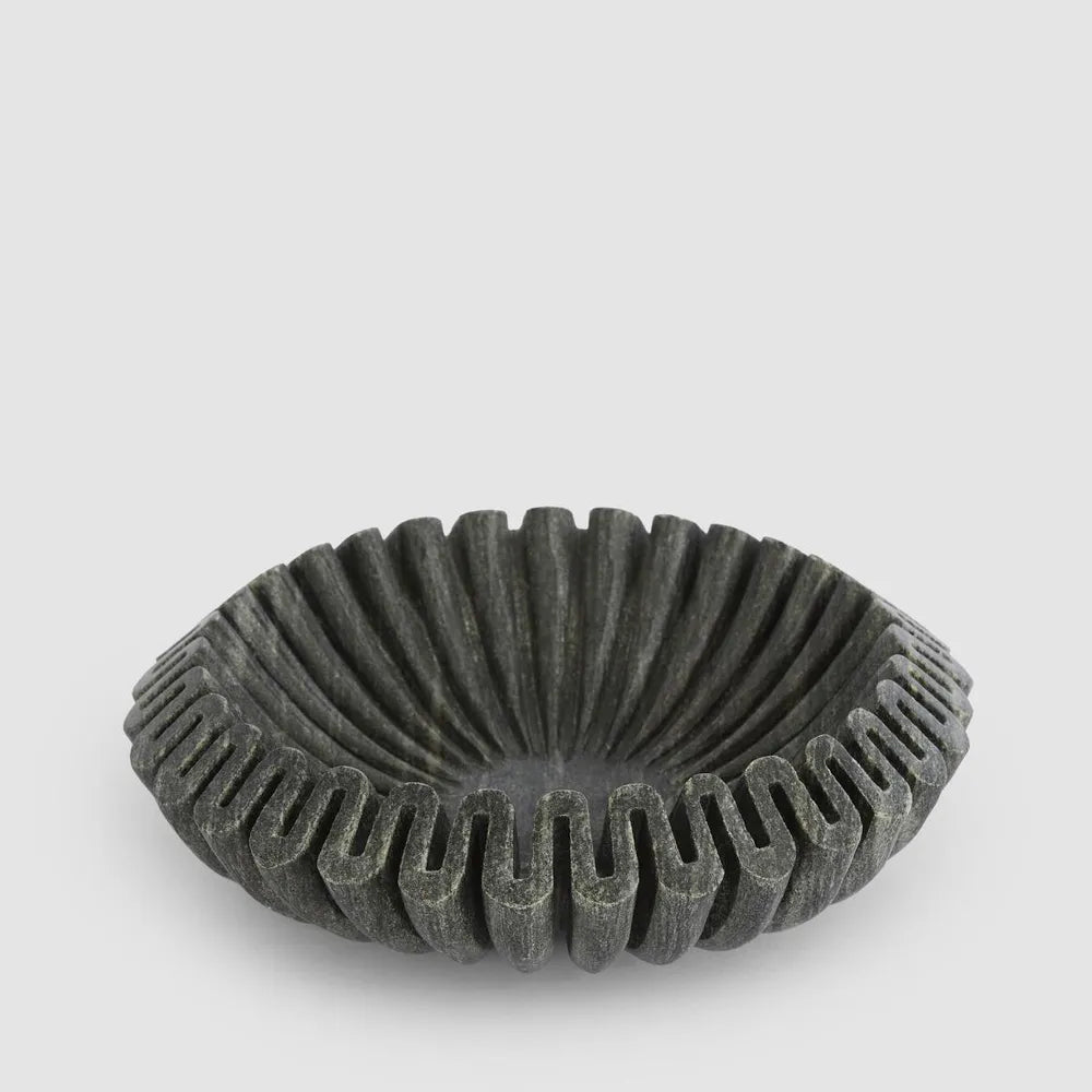 Decorative Wave Bowl- Black Marble