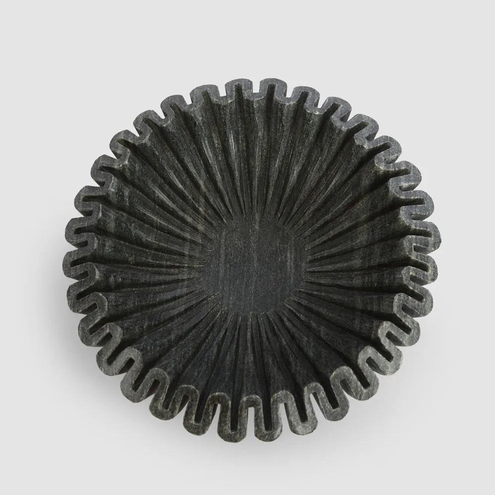 Decorative Wave Bowl- Black Marble