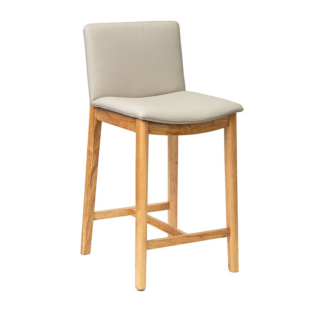 Koda Wheat Leather Natural Oak Counter Stool